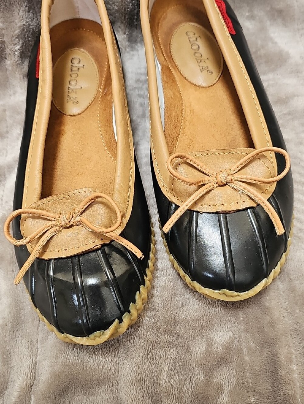 Chooka Women's Duck Skimmer waterproof rain boat slip-on shoes - Picture 4 of 9